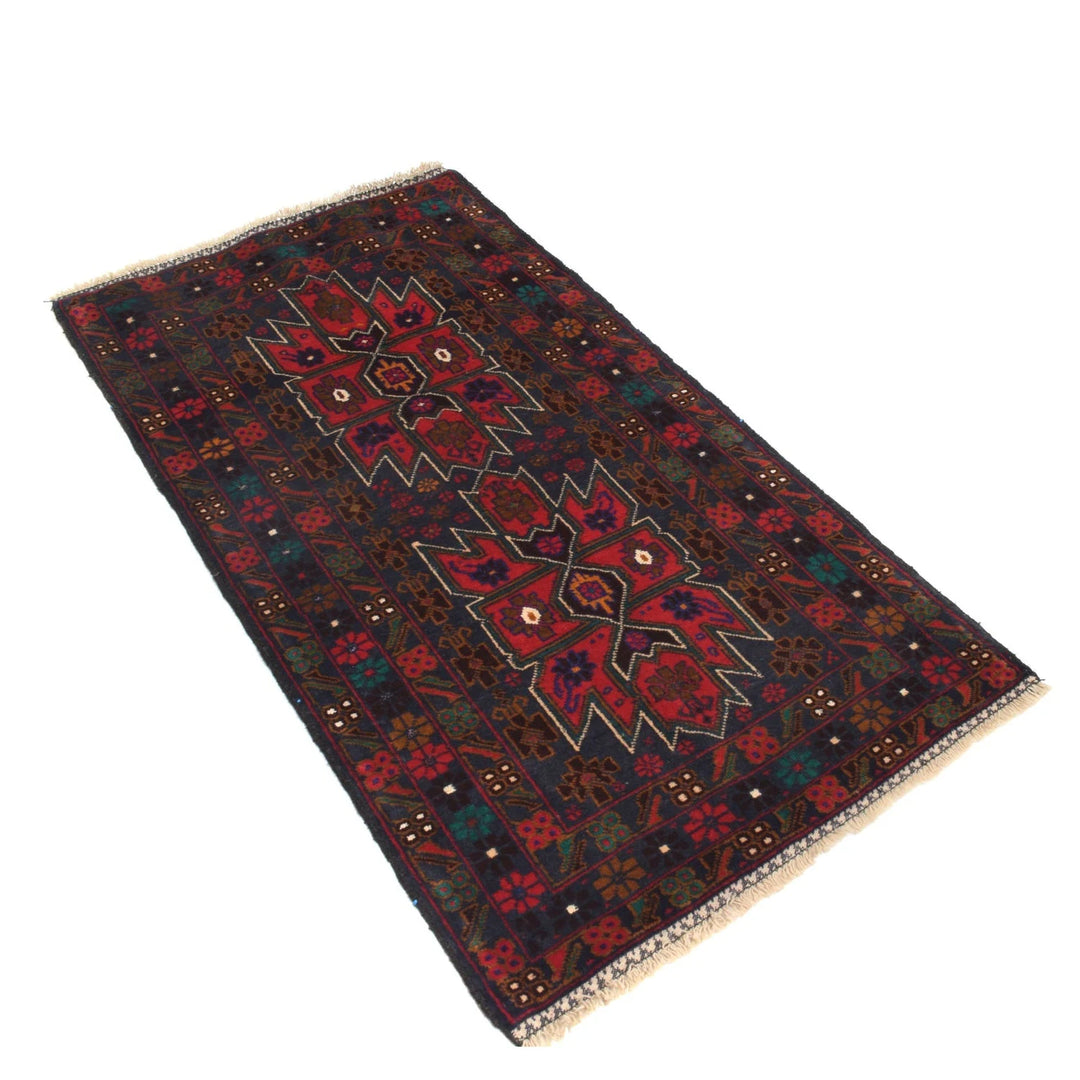 Afghan Baluchi Rug 2'7" x 5'0" Hand-Knotted | No. AL96208