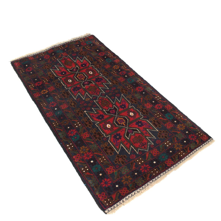 Afghan Baluchi Rug 2'7" x 5'0" Hand-Knotted | No. AL96208