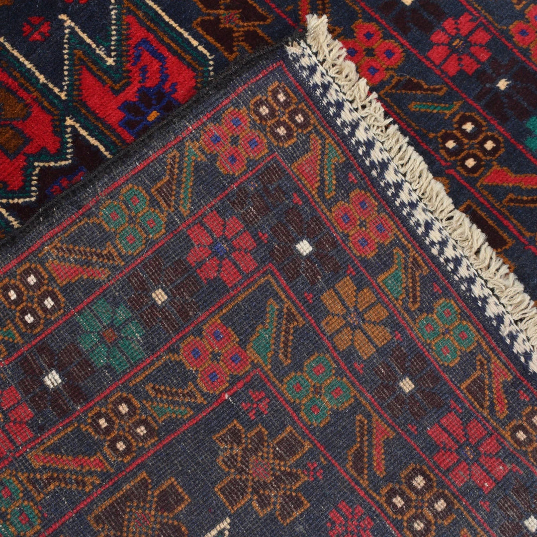 Afghan Baluchi Rug 2'7" x 5'0" Hand-Knotted | No. AL96208