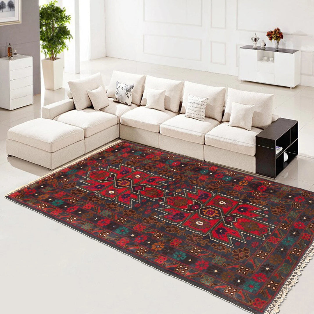 Afghan Baluchi Rug 2'7" x 5'0" Hand-Knotted | No. AL96208