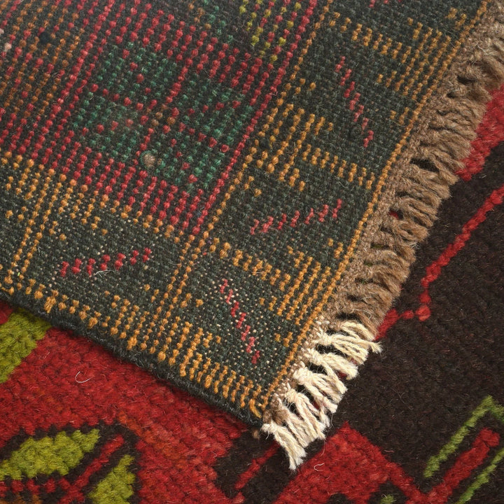 Afghan Baluchi Rug 3'8" x 6'4" Hand-Knotted | No. AL96243
