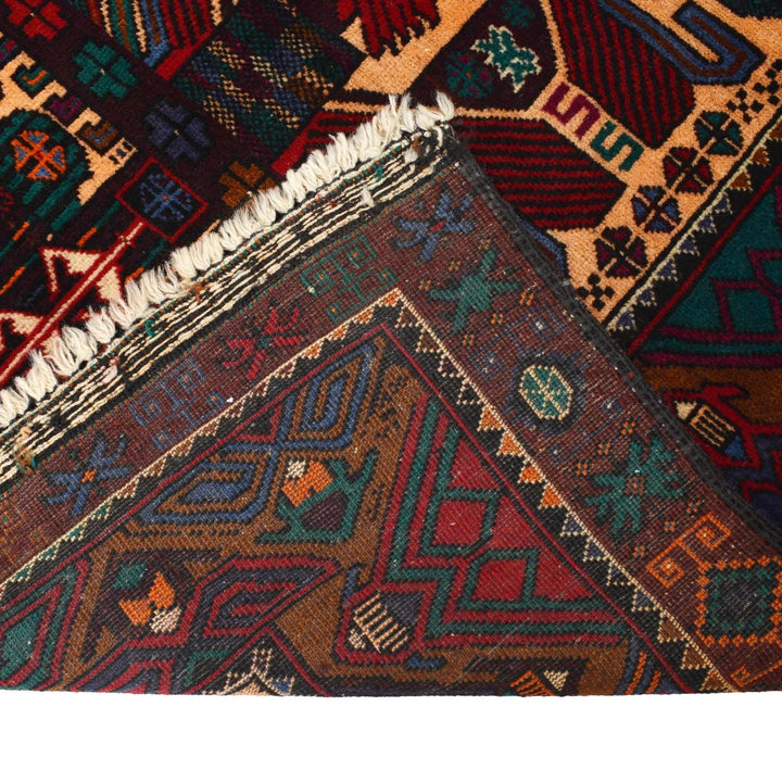 Afghan Baluchi Rug 3' 9" x 5' 11" Hand-Knotted | No. AL96296