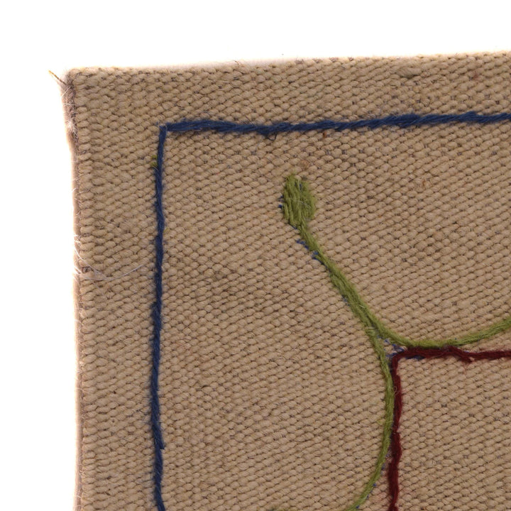 Beige Afghan Kilim Rug 5' 5" x 7' 10" Flat-Weave | No. AL96443