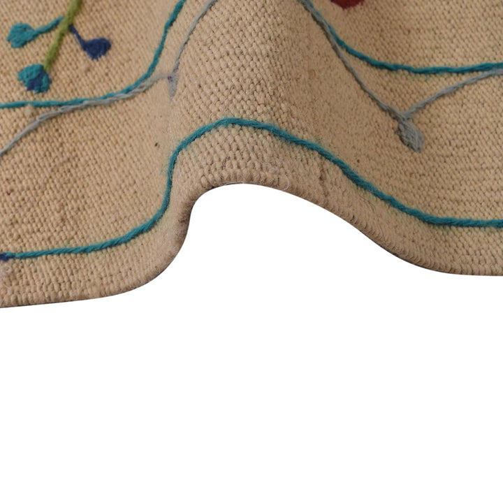 Beige Afghan Kilim Rug 5' 5" x 7' 10" Flat-Weave | No. AL96443