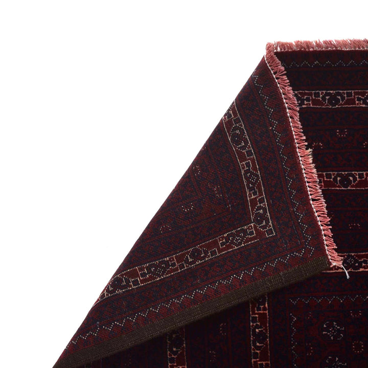 Red Afghan Khoja Roshnai Rug 6' 5" x 9' 7" Hand-Knotted | No. AL96479
