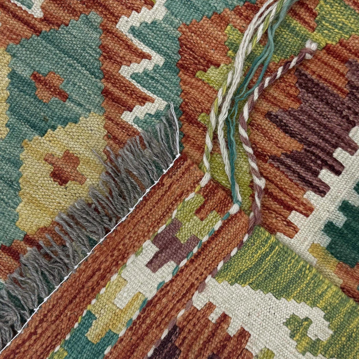 Afghan Kilim Rug 3' 3" x 5' 0" Flat-Weave | No. AL96483