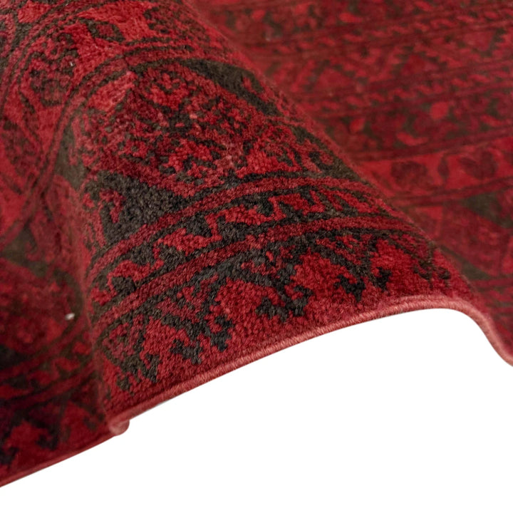 Red Afghan Filpa Rug 6' 8" x 8' 10" Hand-Knotted | No. AL965006