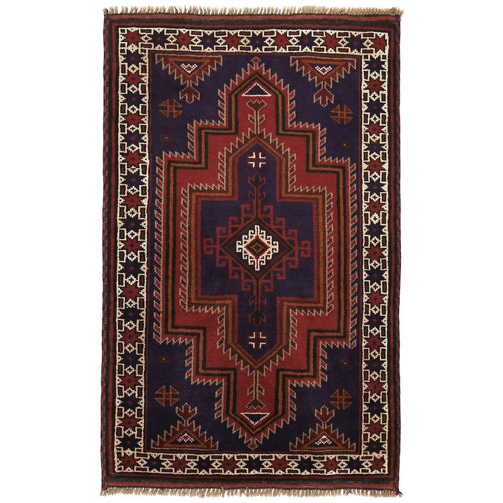 Afghan Baluchi Rug 2' 10" x 4' 4" Hand-Knotted | No. AL96560