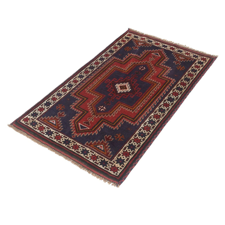 Afghan Baluchi Rug 2' 10" x 4' 4" Hand-Knotted | No. AL96560