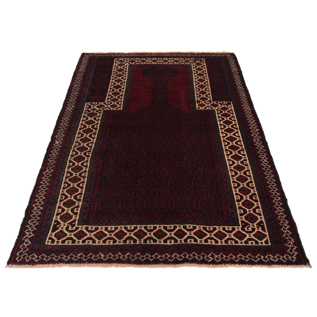 Afghan Prayer Rug 2' 9" x 4' 5" Hand-Knotted | No. AL96583