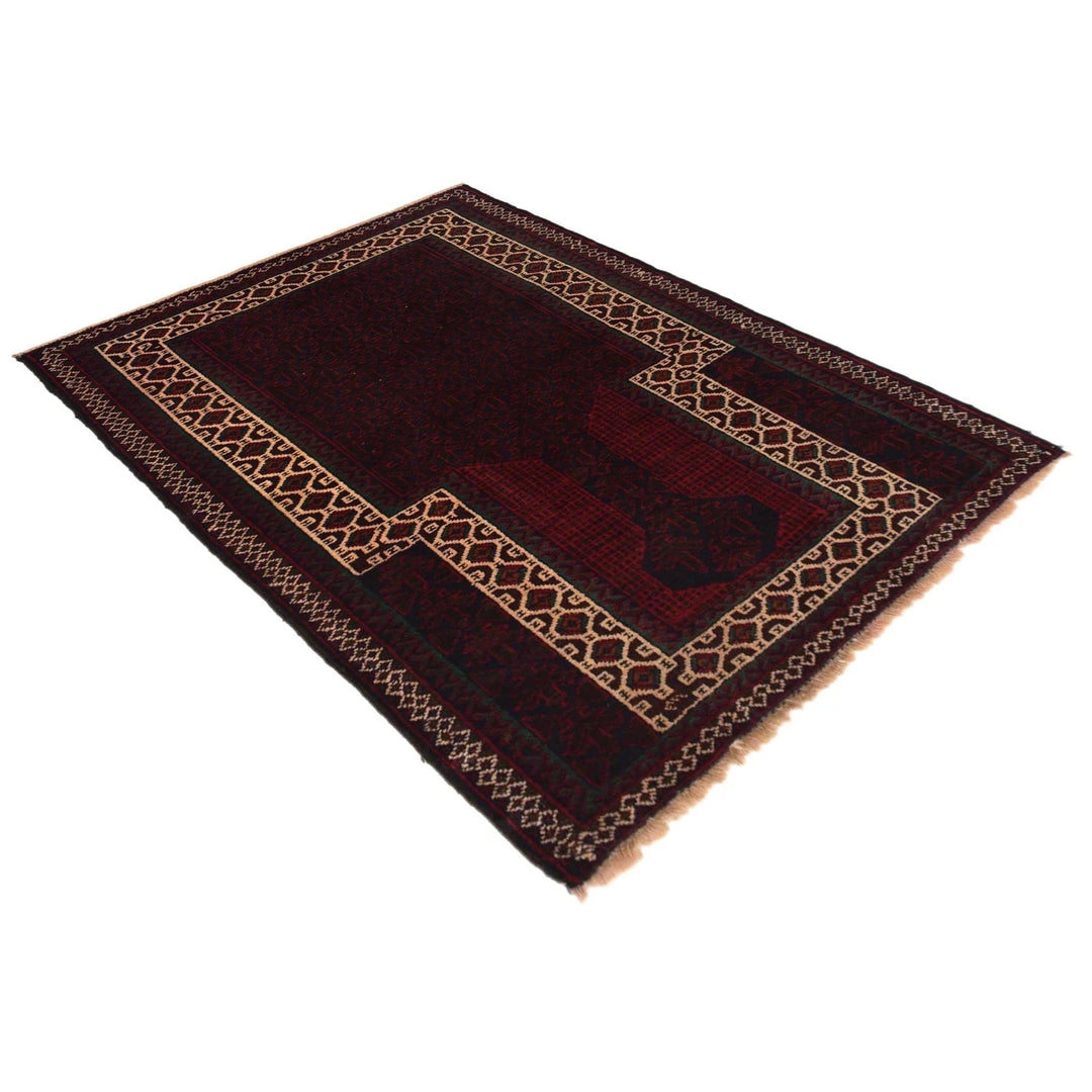 Afghan Prayer Rug 2' 9" x 4' 5" Hand-Knotted | No. AL96583