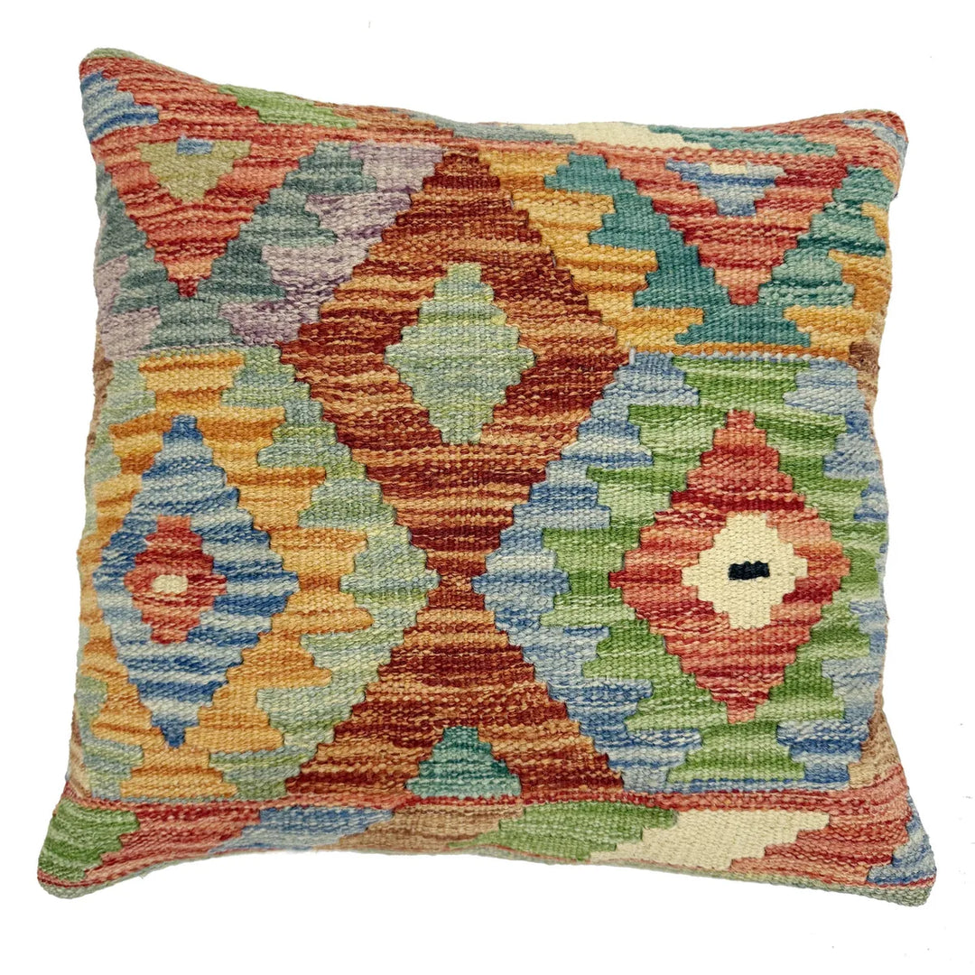 Afghan Kilim Cushion Rug 1' 5" x 1' 6" Flat-Weave | No. AL966062