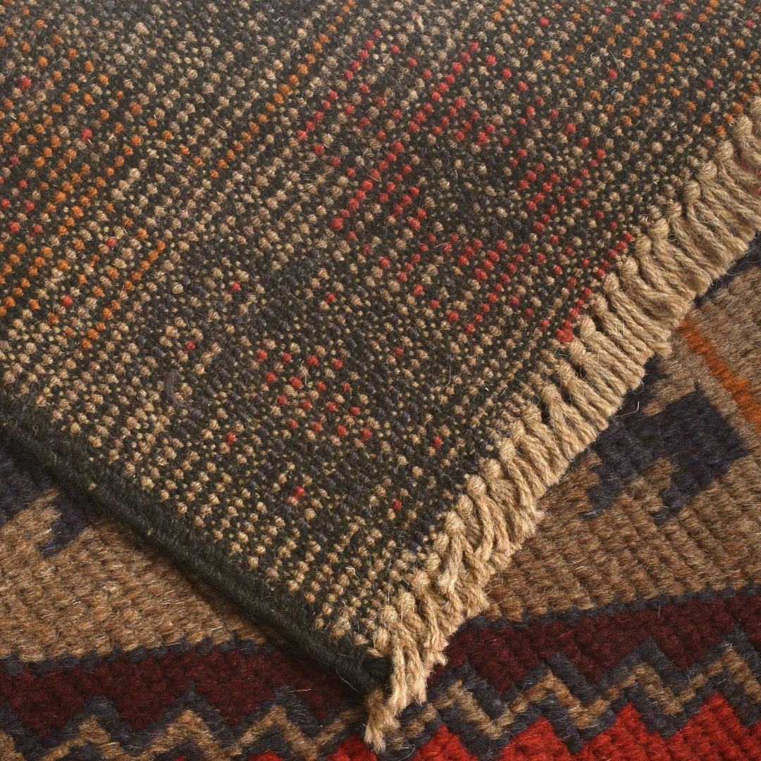 Afghan Baluchi Rug 3' 9" x 5' 7" Hand-Knotted | No. AL96673