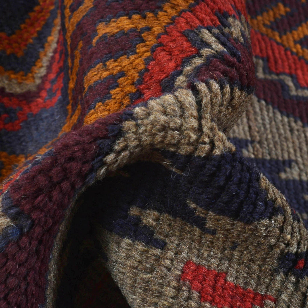 Afghan Baluchi Rug 3' 9" x 5' 7" Hand-Knotted | No. AL96673