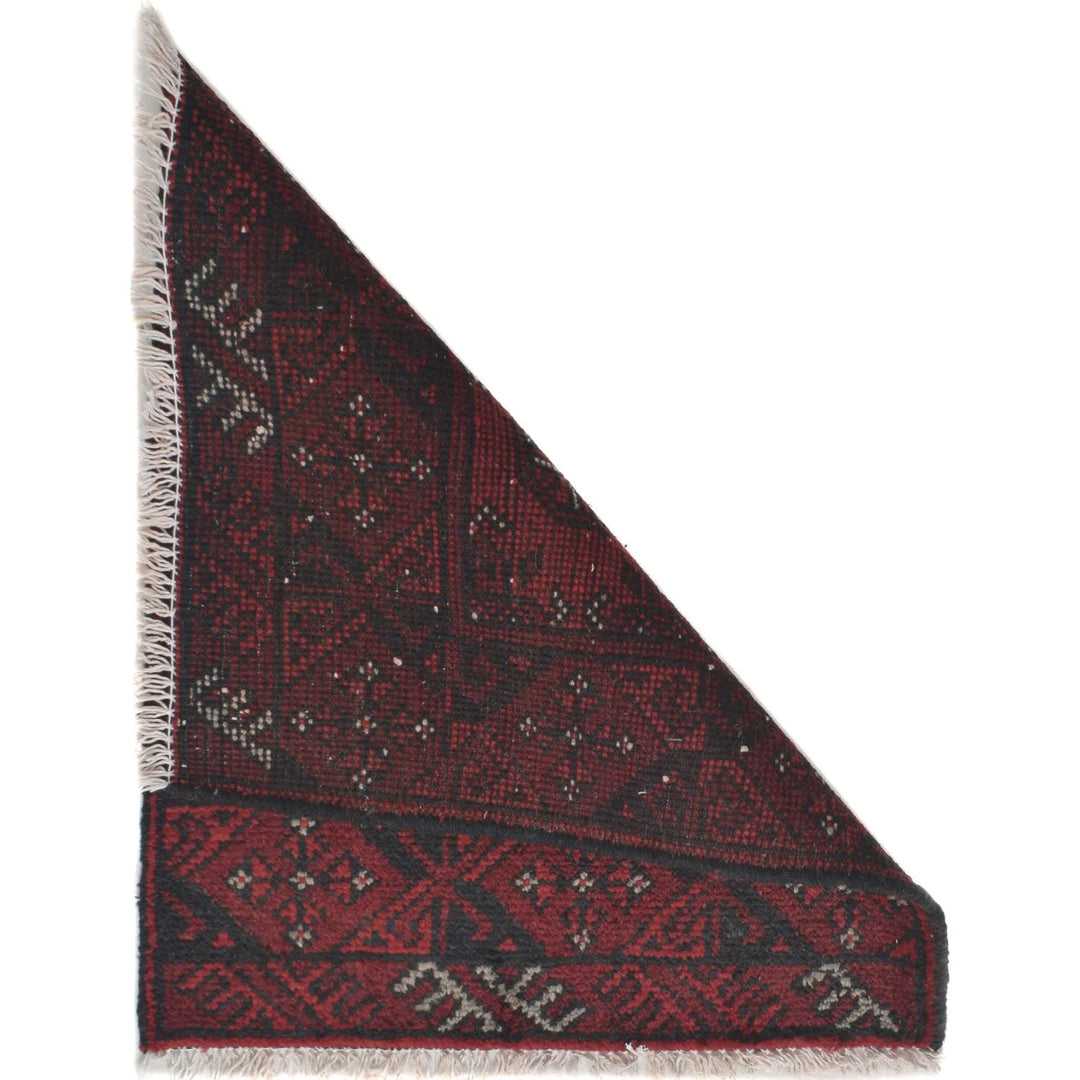Red Afghan Oriental Doormat 1' 8" x 2' 0" Hand-Knotted | No. AL96706
