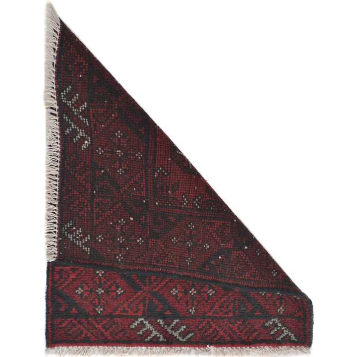 Red Afghan Oriental Doormat 1' 8" x 2' 0" Hand-Knotted | No. AL96706