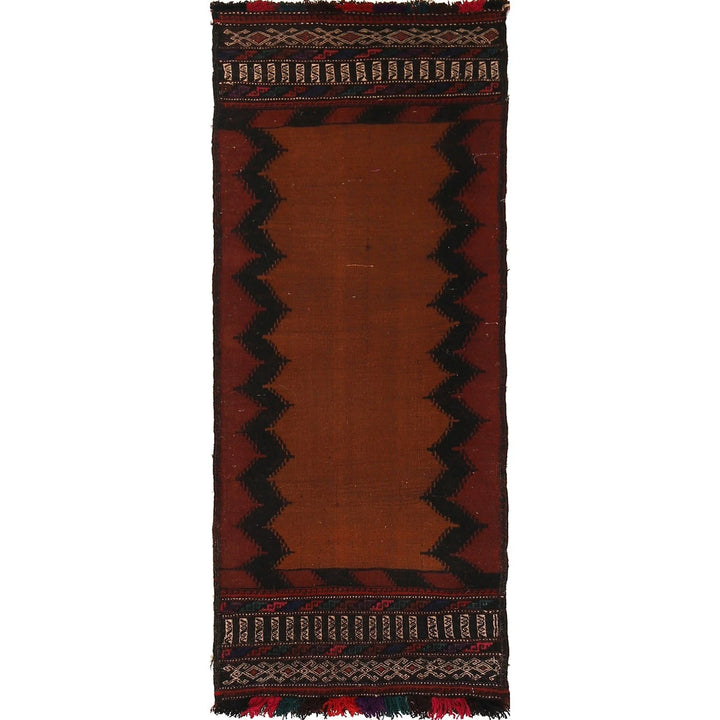 Brown Afghan Kilim Rug 2' 0" x 4' 10" Flat-Weave | No. AL96709