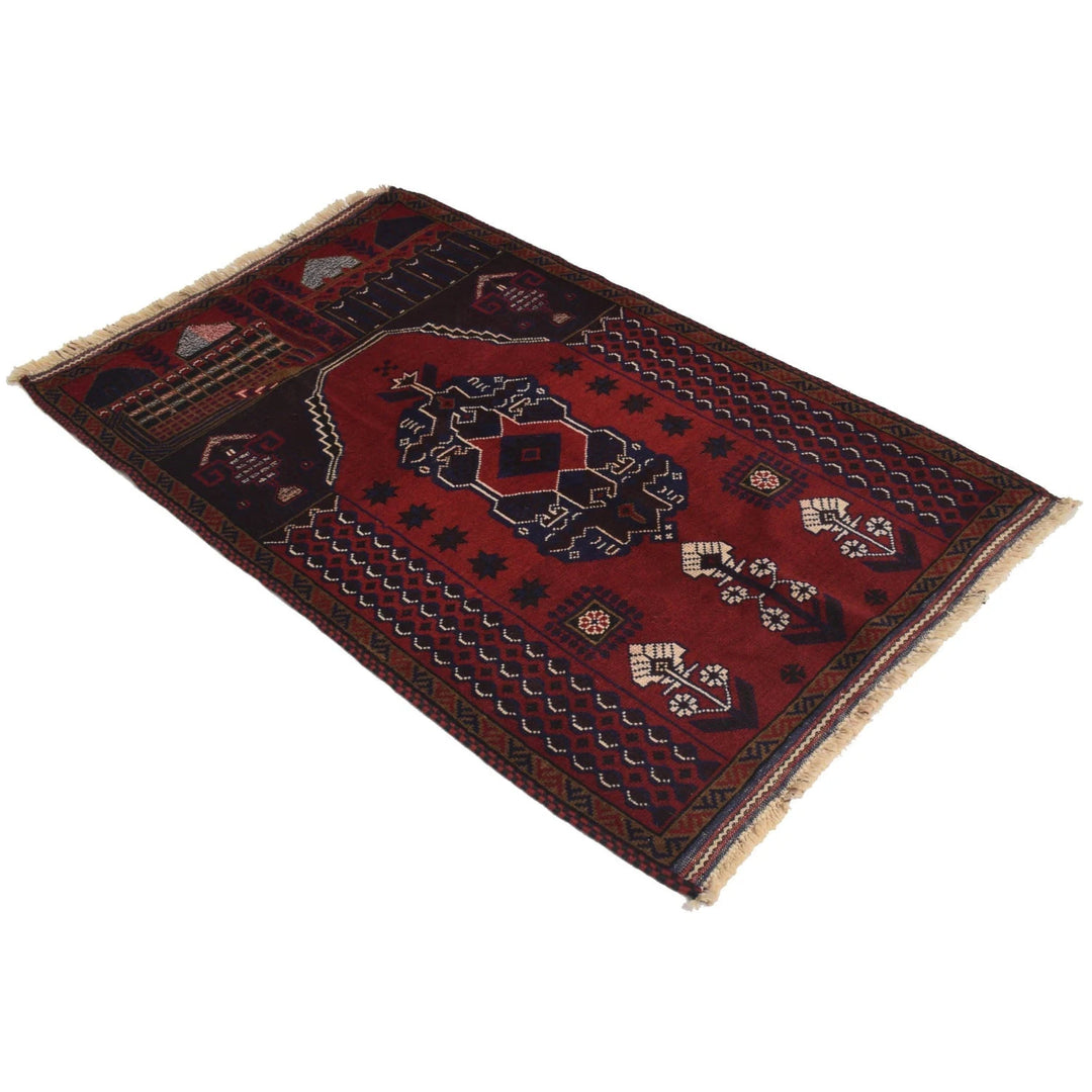 Afghan Prayer Rug 3' 0" x 5' 0" Hand-Knotted | No. AL96765