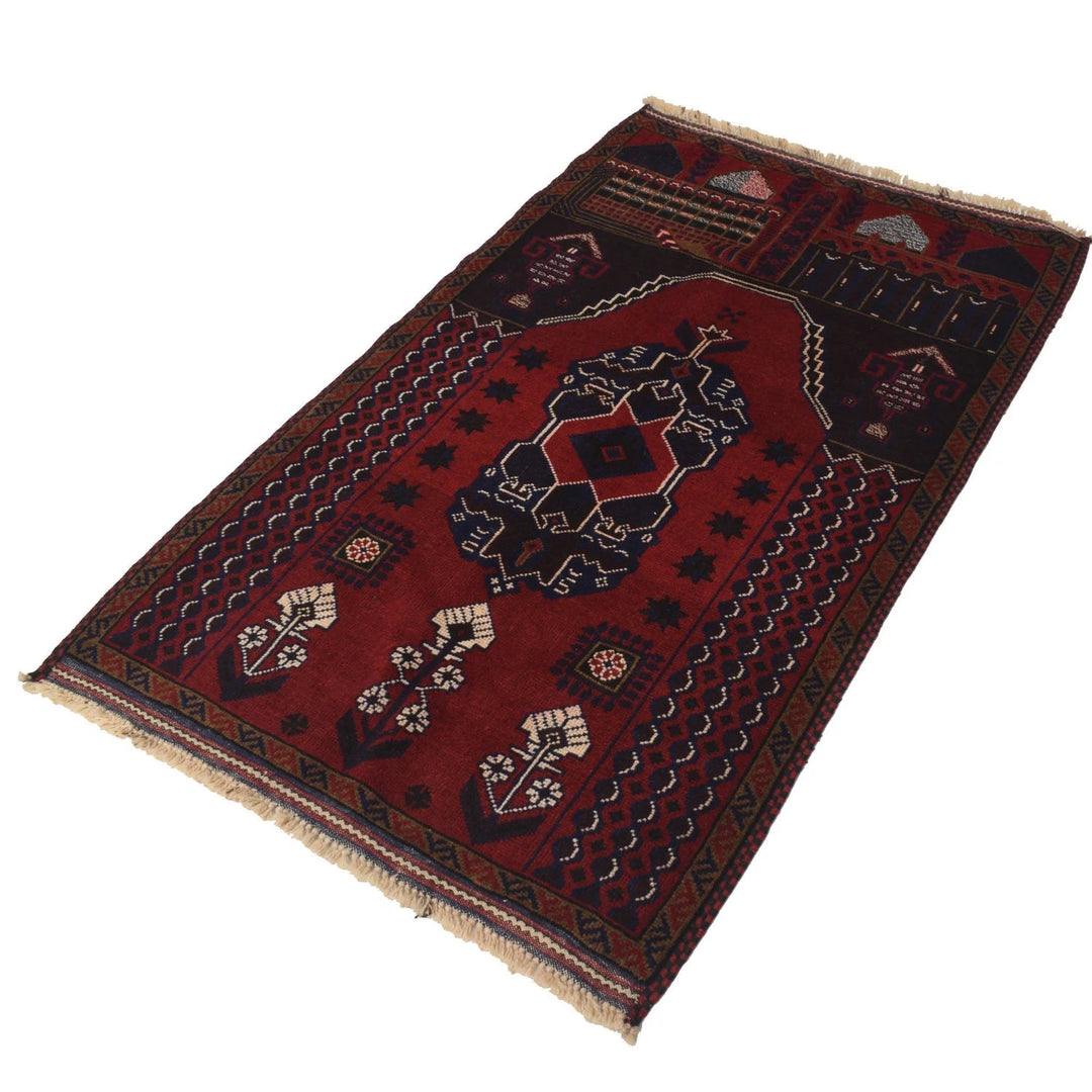 Afghan Prayer Rug 3' 0" x 5' 0" Hand-Knotted | No. AL96765