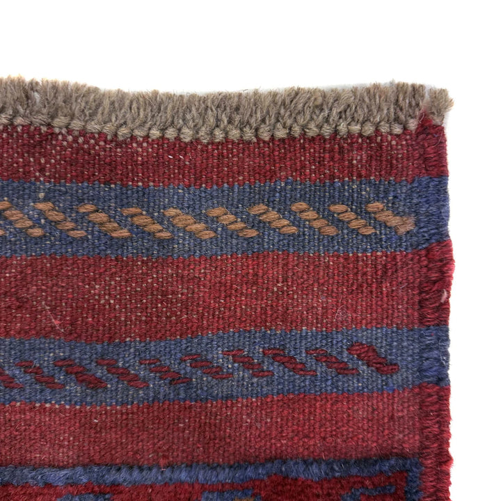 Deep Red Afghan Mashwani Rug 2' 2" x 8' 0" Hand-Knotted | No. AL96833