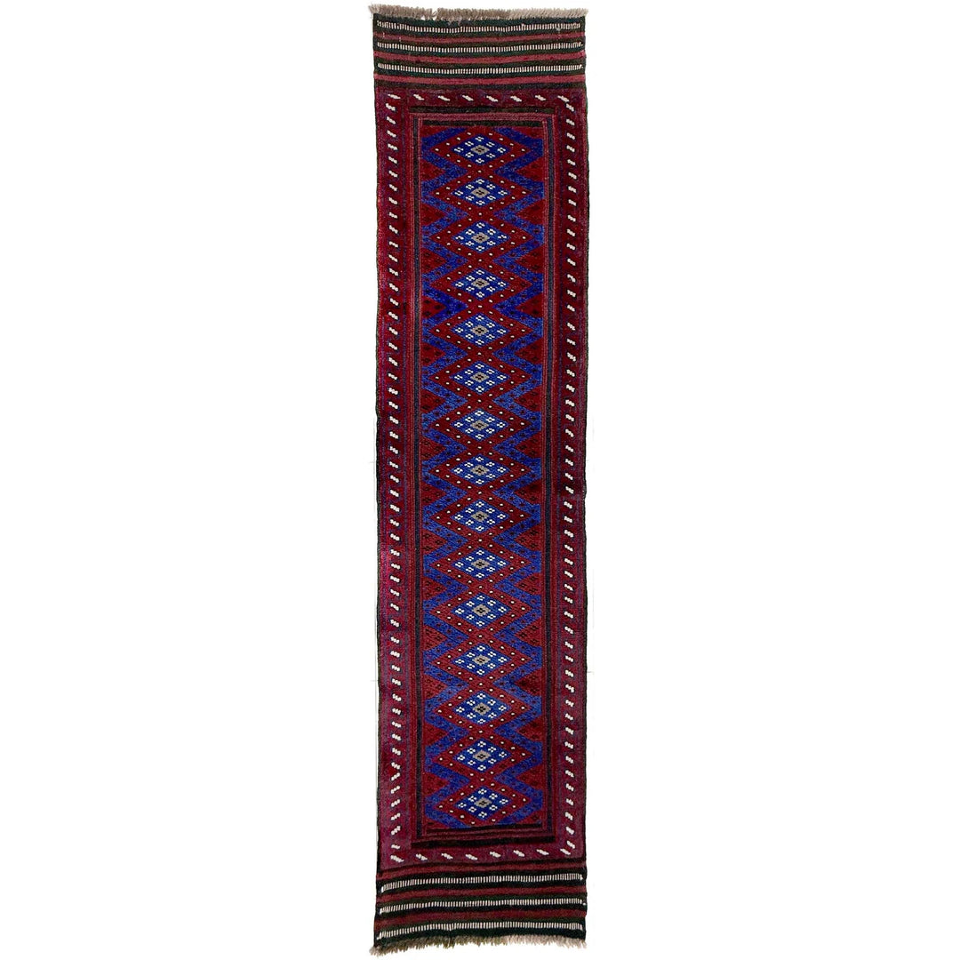 Deep Red Afghan Mashwani Rug 1' 11" x 8' 3" Hand-Knotted | No. AL96861