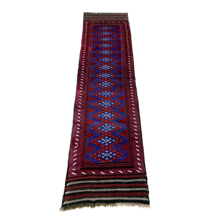 Deep Red Afghan Mashwani Rug 1' 11" x 8' 3" Hand-Knotted | No. AL96861