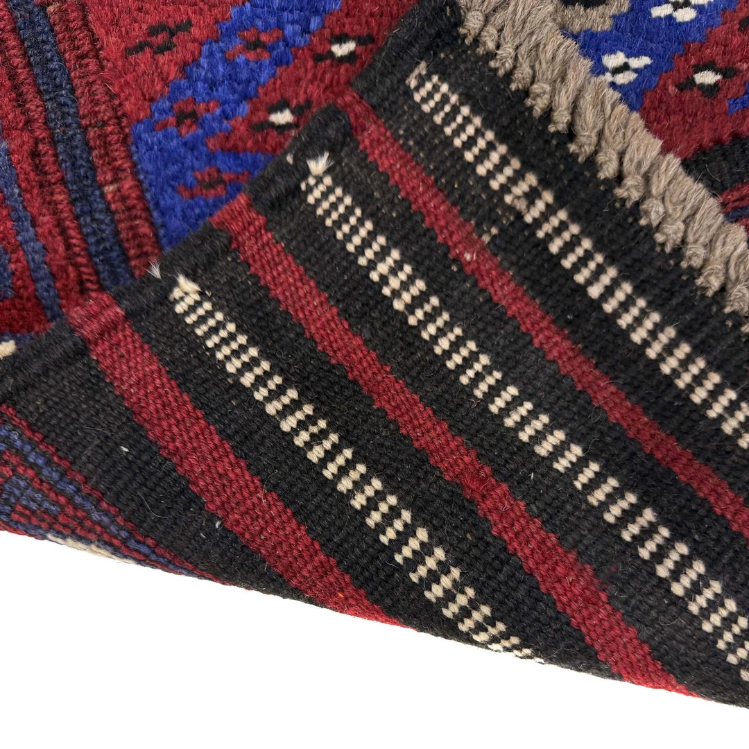 Deep Red Afghan Mashwani Rug 1' 11" x 8' 3" Hand-Knotted | No. AL96861