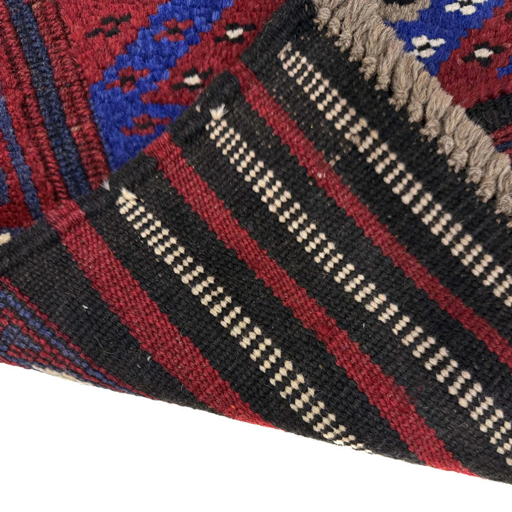 Deep Red Afghan Mashwani Rug 1' 11" x 8' 3" Hand-Knotted | No. AL96861
