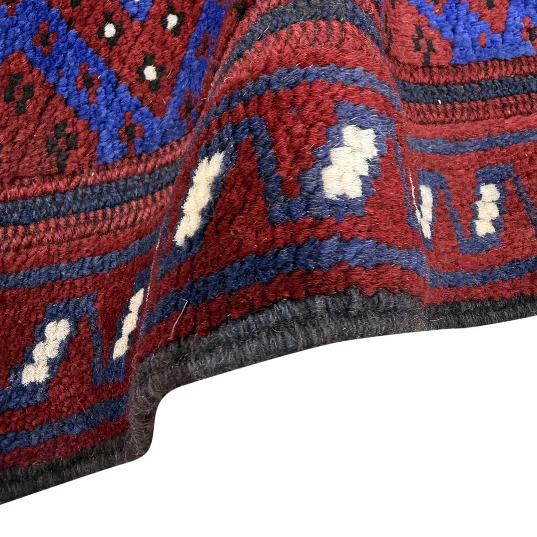 Deep Red Afghan Mashwani Rug 1' 11" x 8' 3" Hand-Knotted | No. AL96861