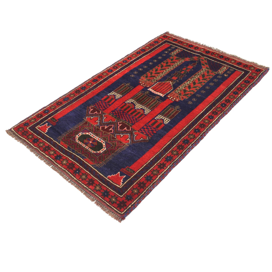 Afghan Prayer Rug 3' 0" x 4' 11" Hand-Knotted | No. AL96902