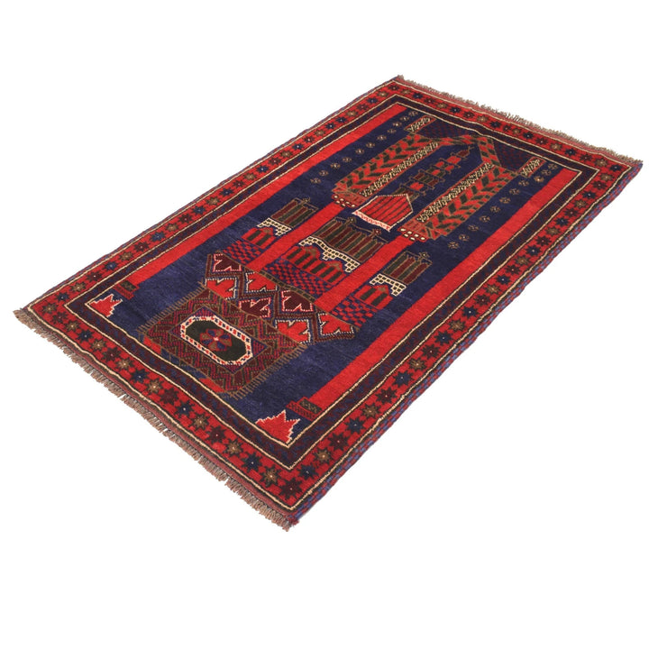 Afghan Prayer Rug 3' 0" x 4' 11" Hand-Knotted | No. AL96902