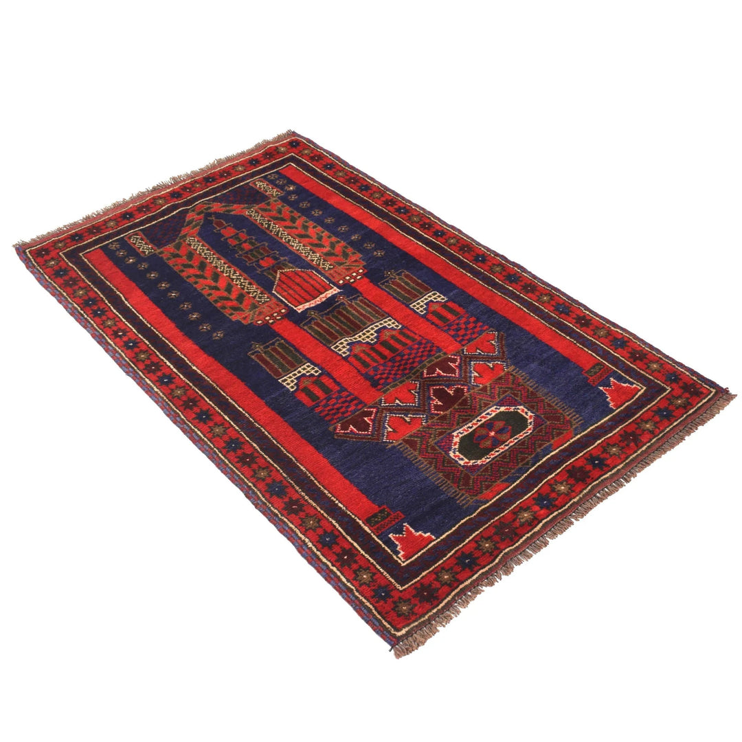 Afghan Prayer Rug 3' 0" x 4' 11" Hand-Knotted | No. AL96902