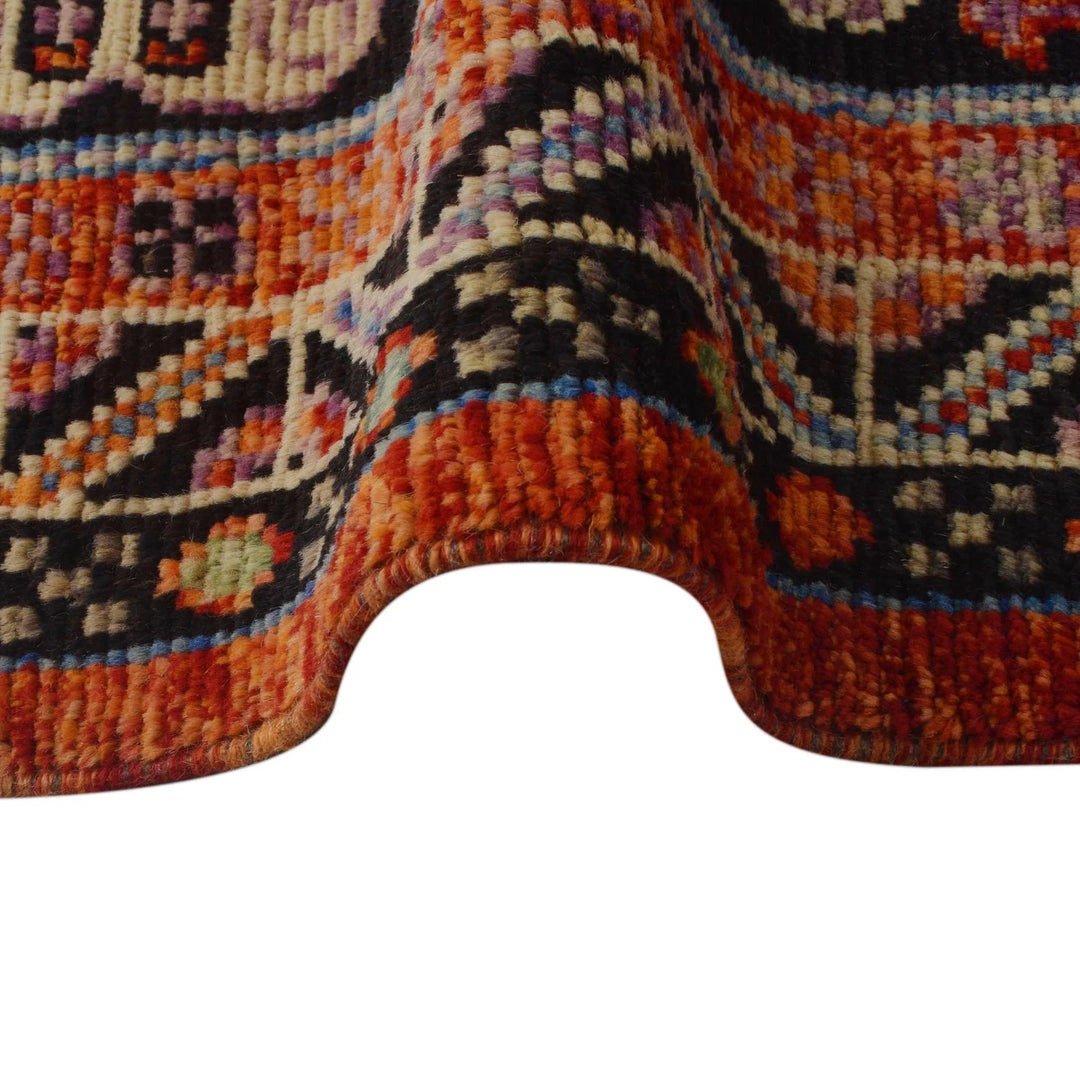 Red Afghan Sherazi Rug 5' 11" x 7' 8" Hand-Knotted | No. AL96914