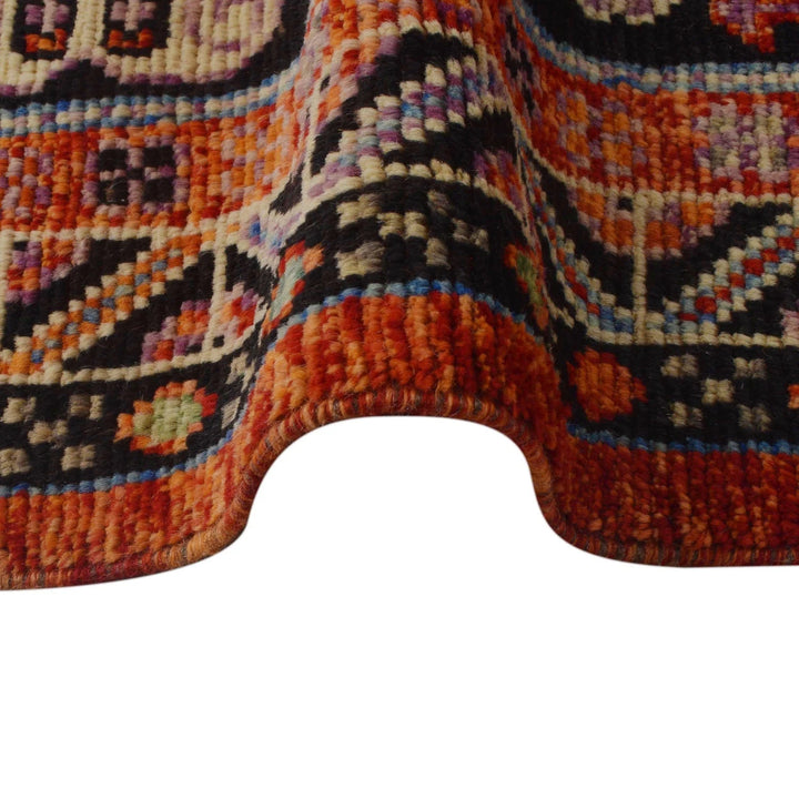 Red Afghan Sherazi Rug 5' 11" x 7' 8" Hand-Knotted | No. AL96914