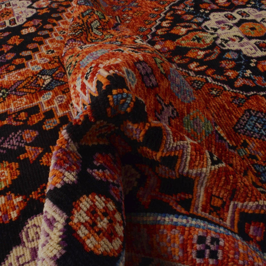 Red Afghan Sherazi Rug 5' 11" x 7' 8" Hand-Knotted | No. AL96914