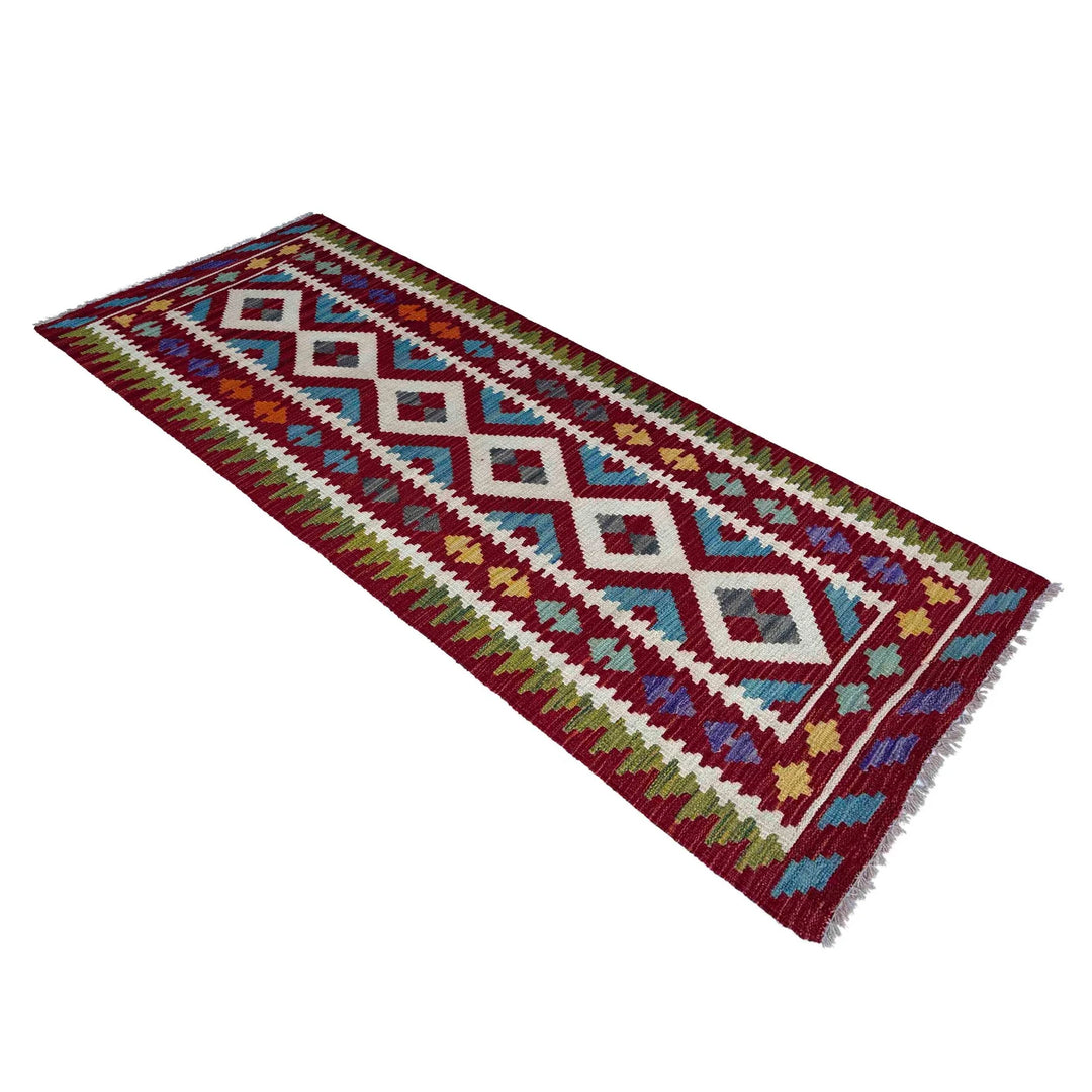 Afghan Vegetable Kilim Rug 2' 4" x 6' 9" Flat-Weave | No. AL96933
