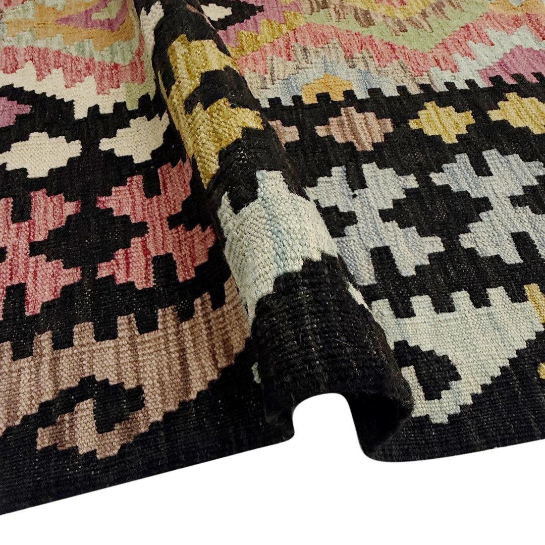 Afghan Vegetable Kilim Rug 6' 8" x 9' 8" Flat-Weave | No. AL96935