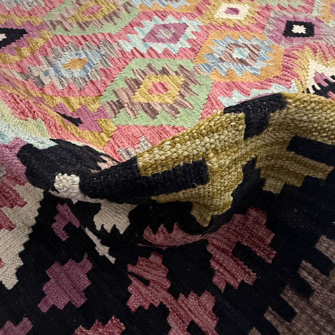 Afghan Vegetable Kilim Rug 6' 8" x 9' 8" Flat-Weave | No. AL96935