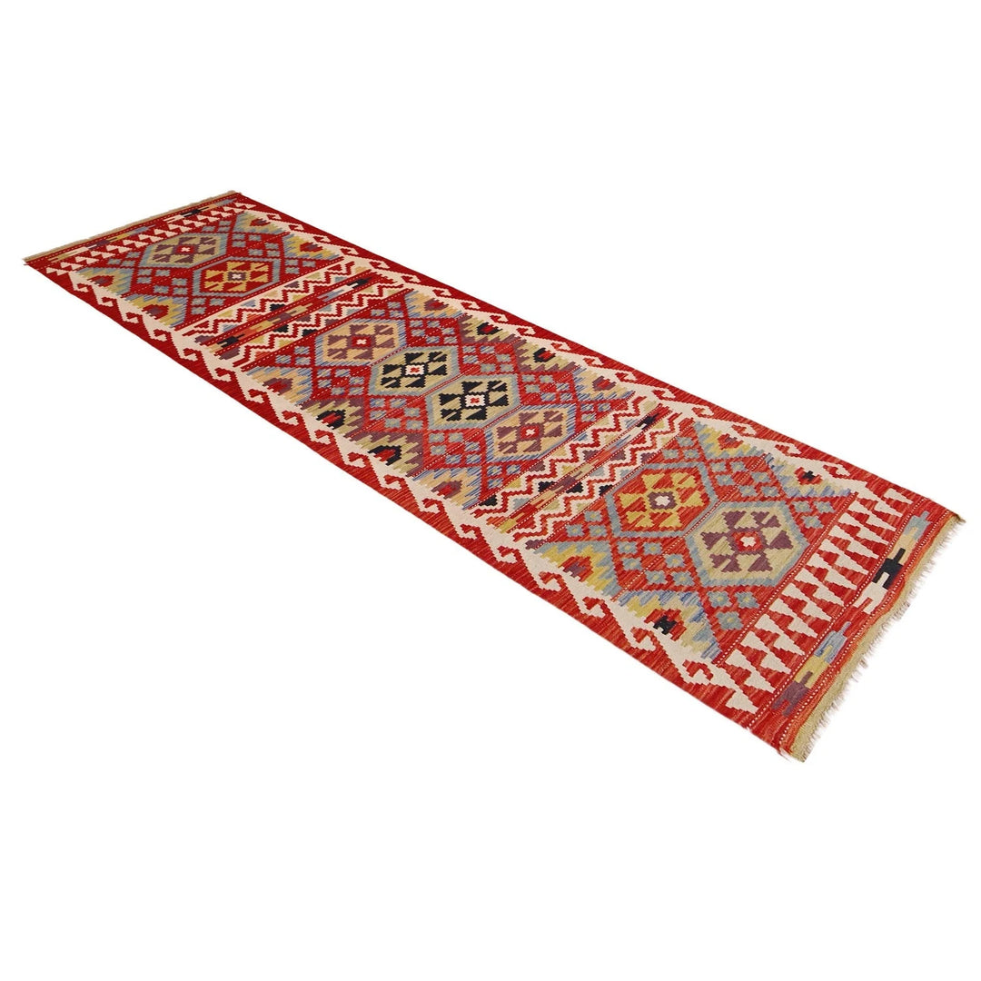 Afghan Kilim Runner 2' 9" x 9' 7" Flat-Weave | No. AL96942