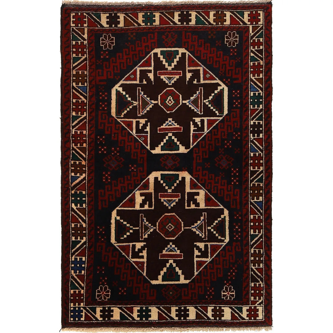 Afghan Baluchi Rug 2' 10" x 4' 6" Hand-Knotted | No. AL97000