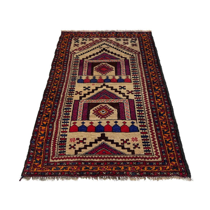 Afghan Prayer Rug 2' 8" x 4' 3" Hand-Knotted | No. AL970121