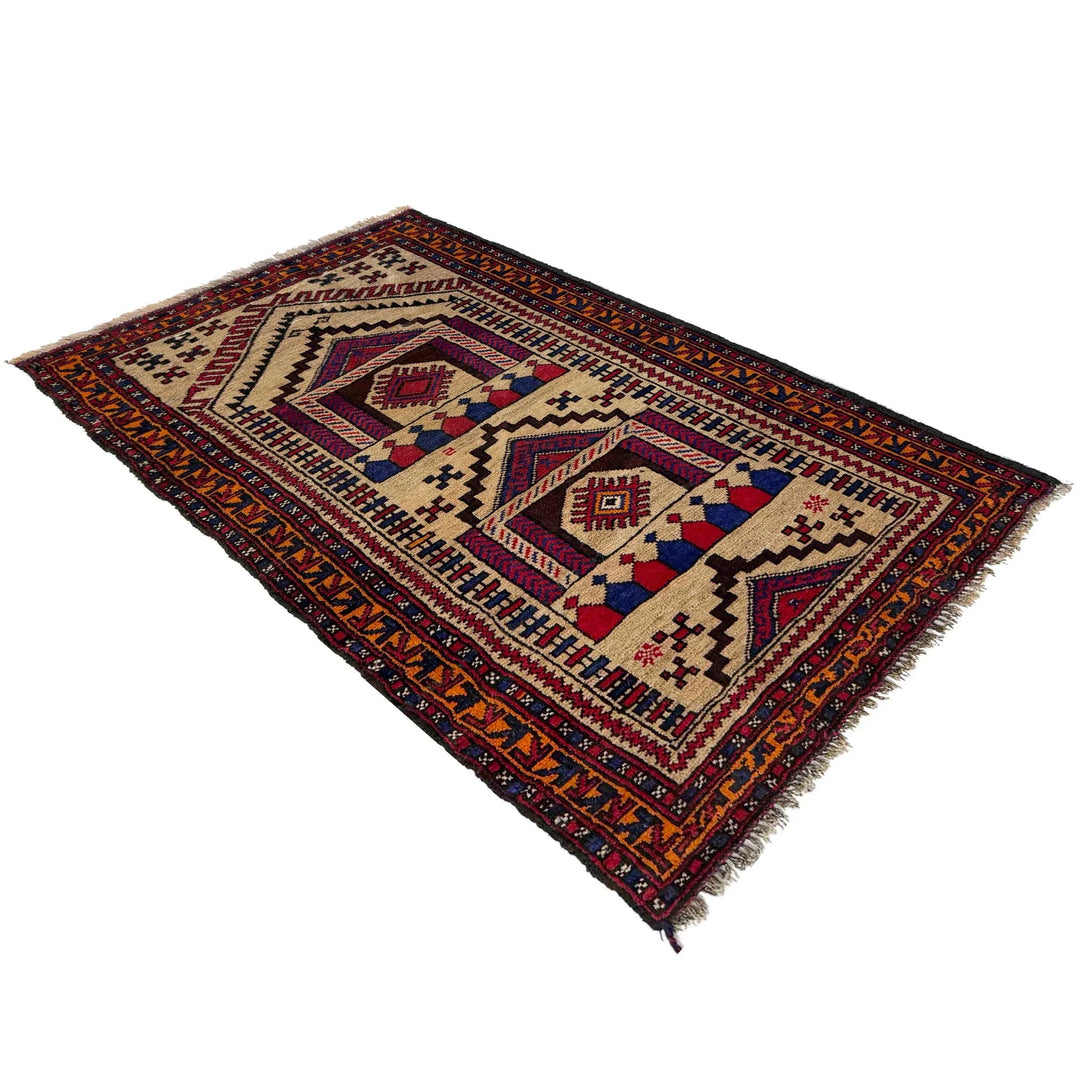 Afghan Prayer Rug 2' 8" x 4' 3" Hand-Knotted | No. AL970121