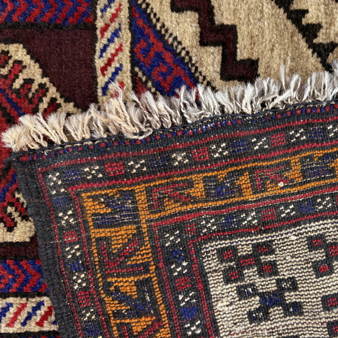 Afghan Prayer Rug 2' 8" x 4' 3" Hand-Knotted | No. AL970121