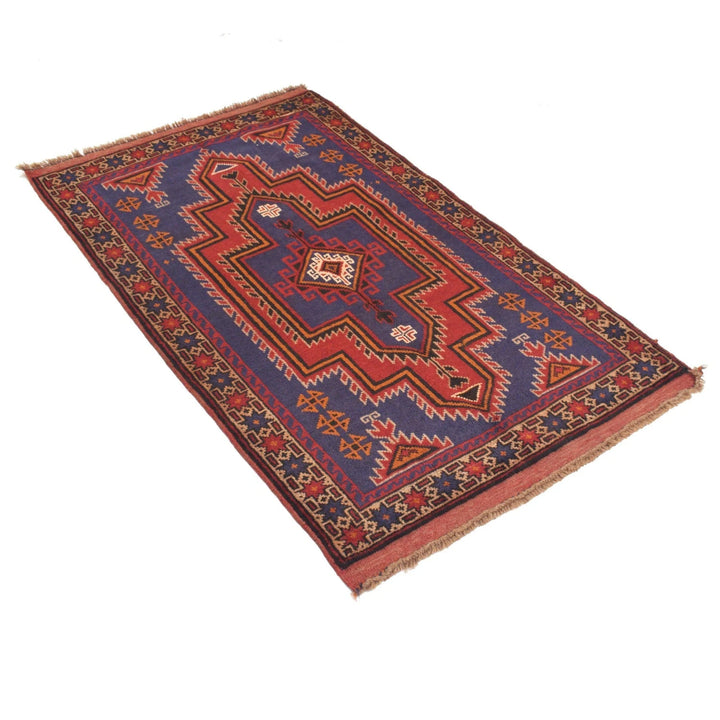 Navy Afghan Baluchi Rug 2' 11" x 4' 9" Hand-Knotted | No. AL97024