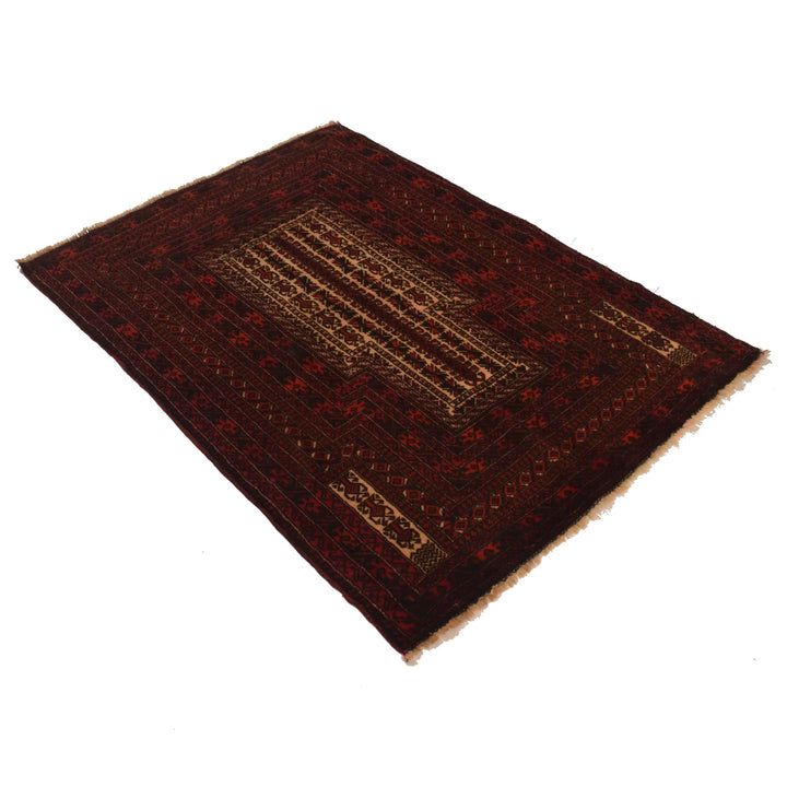 Afghan Prayer Rug 3' 5" x 4' 8" Hand-Knotted | No. AL97092