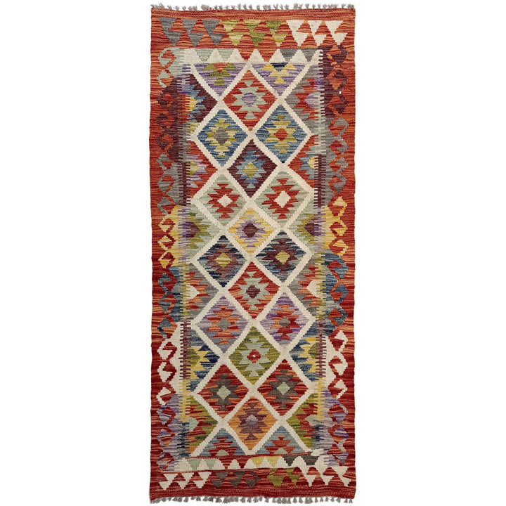 Afghan Vegetable Kilim Rug 2' 5" x 6' 3" Flat-Weave | No. AL97115