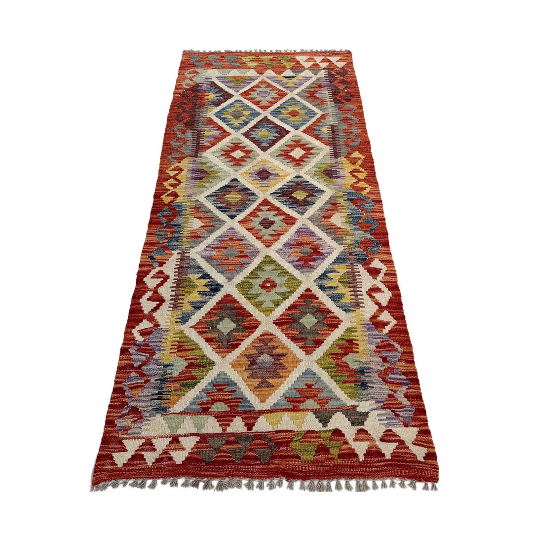 Afghan Vegetable Kilim Rug 2' 5" x 6' 3" Flat-Weave | No. AL97115