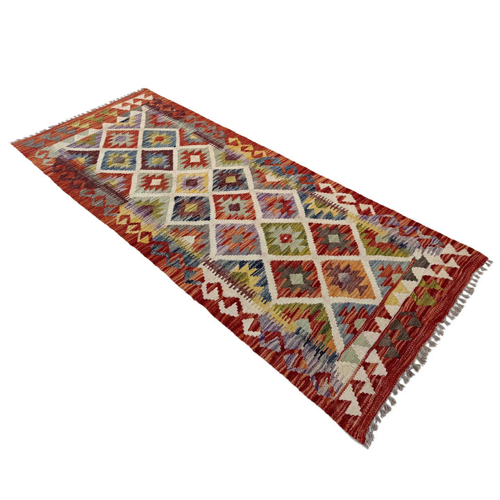 Afghan Vegetable Kilim Rug 2' 5" x 6' 3" Flat-Weave | No. AL97115
