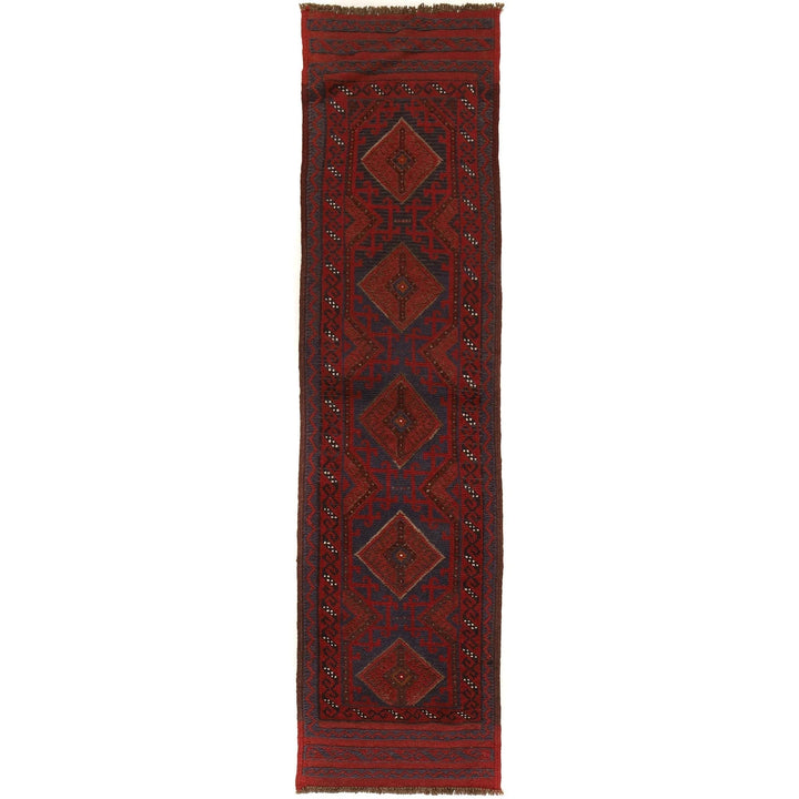 Red Afghan Mashwani Rug 1' 8" x 7' 7" Hand-Knotted | No. AL97232