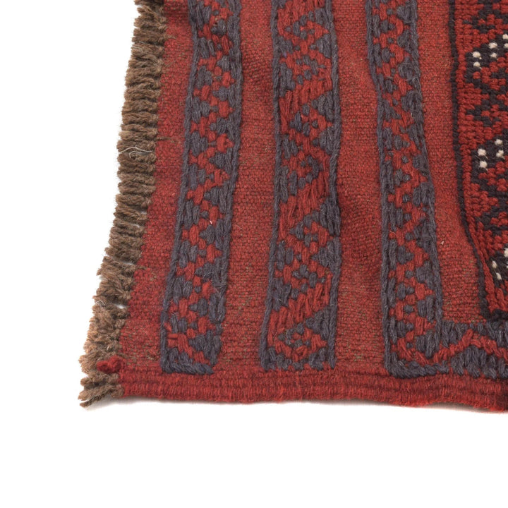 Red Afghan Mashwani Rug 1' 8" x 7' 7" Hand-Knotted | No. AL97232